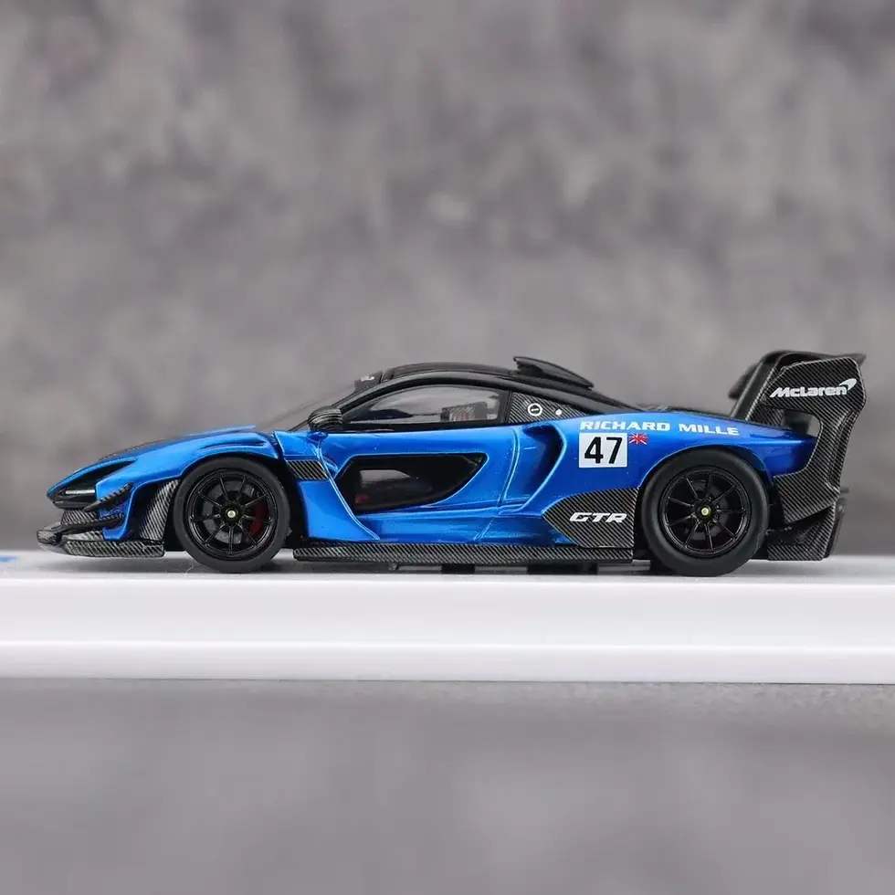 Thumbnail: MCLAREN SENNA GTR #47 METALLIC BLUE 1/64 DIECAST CAR MODEL BY CM MODELS