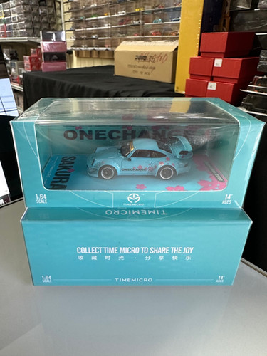 PORSCHE 964 SAKURA BLUE 1/64 SCALE DIECAST CAR MODEL BY TIME MICRO