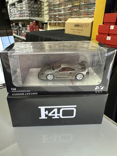 FERRARI F40 GREY POP UP LIGHTS 1/64 DIECAST CAR MODEL BY