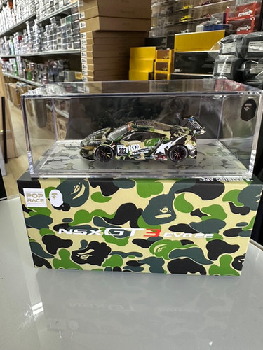 ミニカー POP RACE BAPE NSX GT3 EVO22 CAMO BAPE x POPRACE HONDA NSX GT3 EVO22 1/64 - Walmart.com