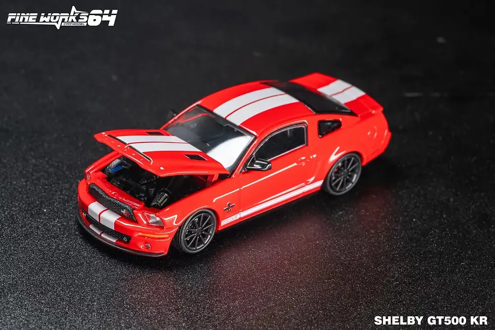 Thumbnail: FORD MUSTANG SHELBY GT500 HOOD OPENS RED 1/64 DIECAST CAR BY FINE WORKS