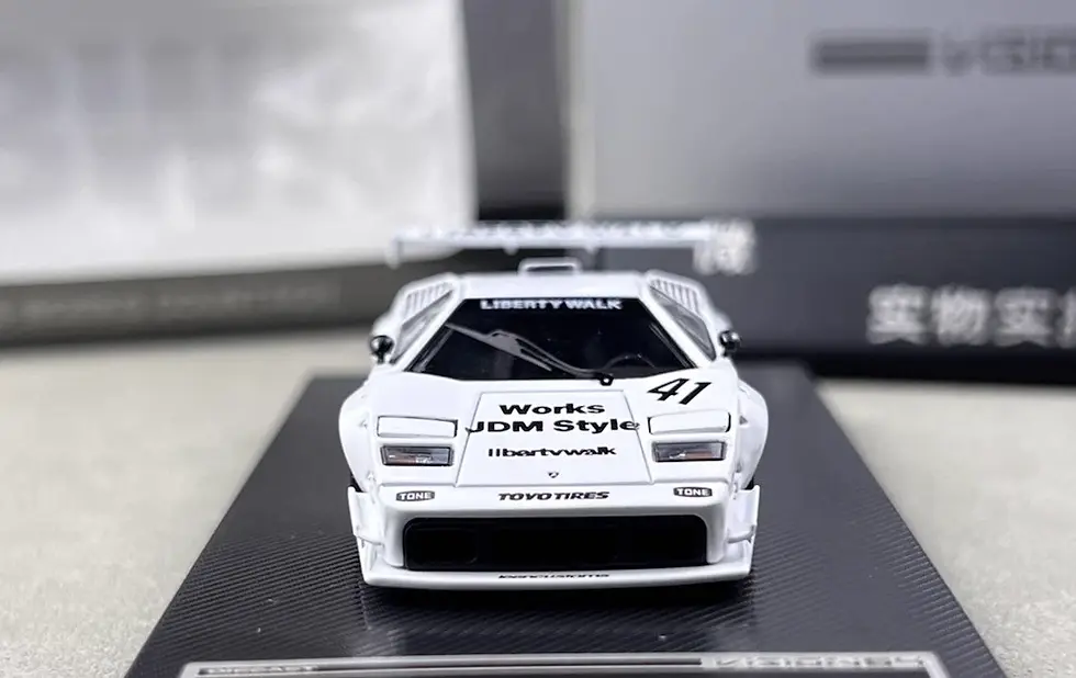 Thumbnail: LAMBORGHINI COUNTACH LBWK WHITE LUXURY CASE 1/64 DIECAST CAR MODEL BY VISION64