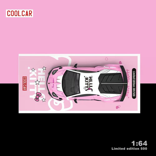 LAMBORGHINI GTEVO HELLO KITTY LIGHT PINK 1/64 DIECAST CAR MODEL BY