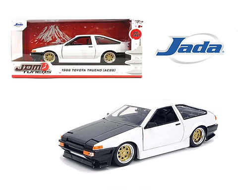TOYOTA TRUENO AE86 WHITE BLACK HOOD JDM TUNER 1/24 DIECAST CAR