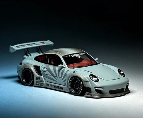 【ゆチャン】 PORSCHE 997 LBWK LIBERTY WALK COMBAT GREY 1/64 DIECAST CAR BY STAR
