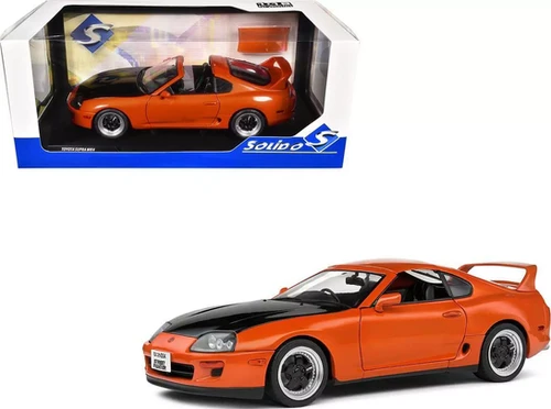 1993 TOYOTA SUPRA MK4 A80 ORANGE 1/18 SCALE DIECAST CAR MODEL BY