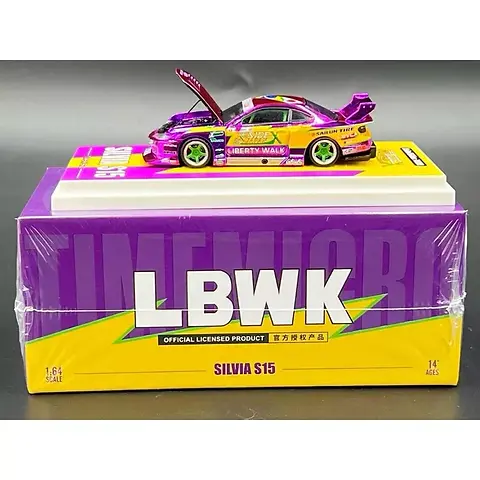 NISSAN SILVIA S15 LBWK HOOD OPENS 1/64 DIECAST CAR BY TIME MICRO