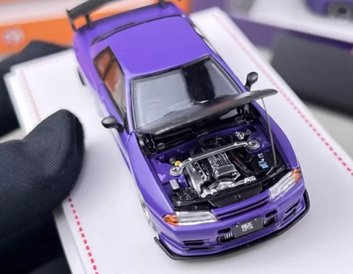 NISSAN SKYLINE GT-R R32 NISMO S-TUNE HOOD OPENS 1/64 DIECAST CAR