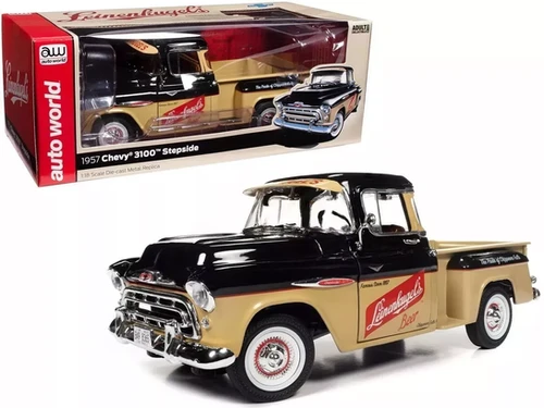 1957 CHEVROLET 3100 STEPSIDE TRUCK LEINENKUGLES 1/18 DIECAST BY