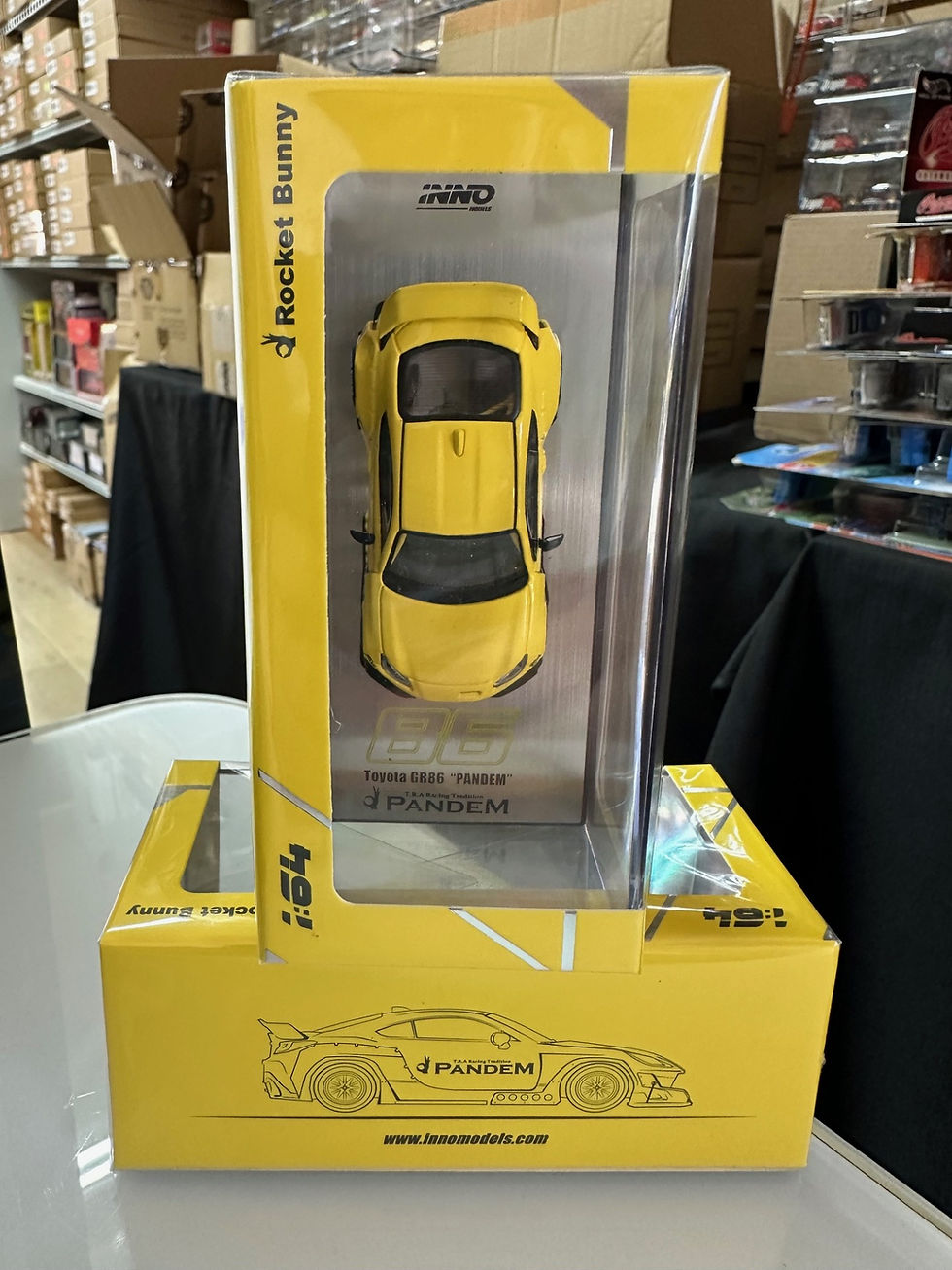 Thumbnail: TOYOTA GR86 PANDEM YELLOW 1/64 DIECAST CAR BY INNO INNO64 IN64-GR86P-YL