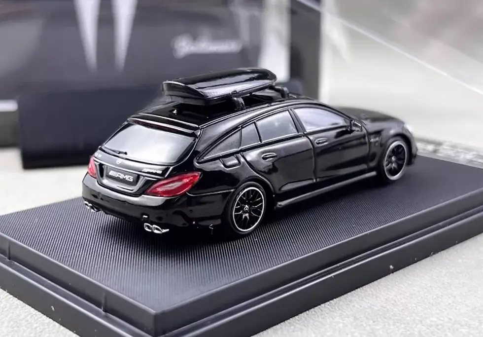 Thumbnail: MERCEDES BENZ CLS 63 AMG SHOOTING BREAK ROOF BOX BLACK 1/64 BY BOSS MACHINE BM