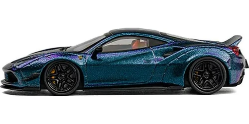 LB WORKS FERRARI 488 CHAMELEON MAGIC PURPLE 1/64 DIECAST CAR BY CM
