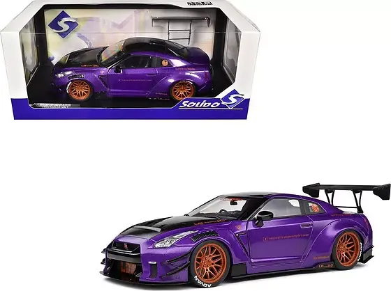 2022 NISSAN SKYLINE GT-R R35 LIBERTY WALK PURPLEZILLA 1/18 BY
