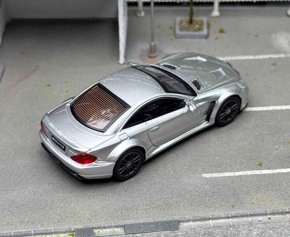Thumbnail: MERCEDES BENZ SL65 AMG SILVER 1/64 DIECAST CAR BY GEAR UP MODELS GUM