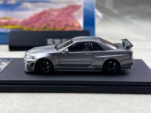 NISSAN SKYLINE GT-R R34 NISMO Z-TUNE HI END GUN GREY 1/64 DIECAST