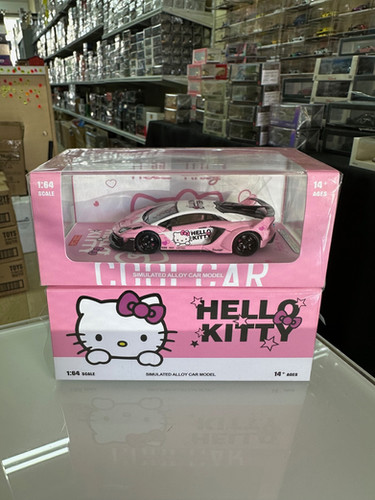 LAMBORGHINI GTEVO HELLO KITTY LIGHT PINK 1/64 DIECAST CAR MODEL BY