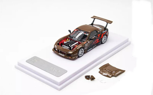 MAZDA RX-7 BROWN 1/64 SCALE DIECAST CAR MODEL BY DCM MODELS | JVK Toys