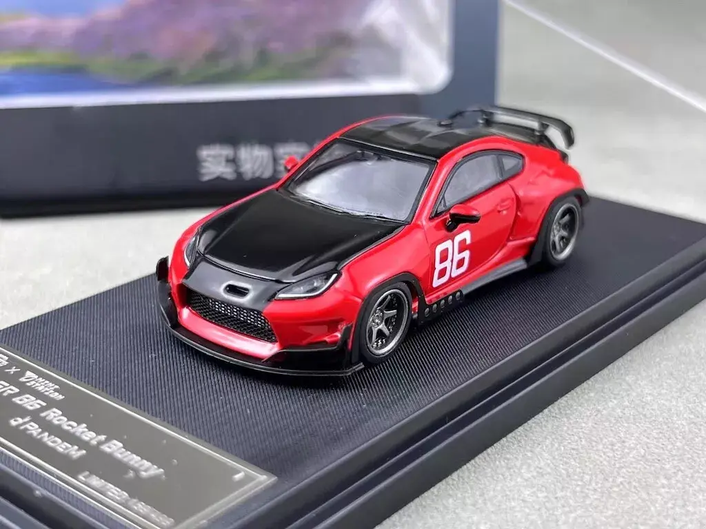 TOYOTA GR86 GR 86 ROCKET BUNNY RED/BLACK 1/64 DIECAST CAR MODEL BY FUJI MODELS