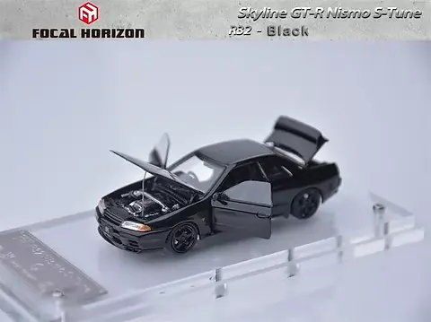 日産 GT-R R32 1/64サイズ ブラック NISSAN SKYLINE GT-R R32 BLACK FULL OPENING 1/64 DIECAST CAR
