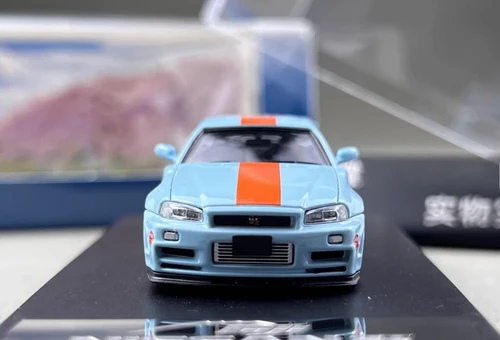 NISSAN SKYLINE GT-R R34 GULF LIVERY 1/64 DIECAST CAR BY FUJI MODEL