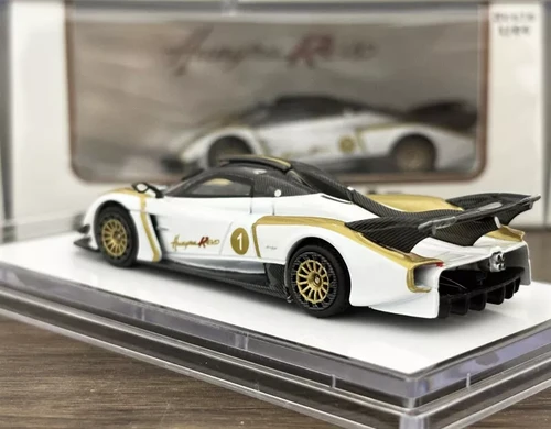PAGANI HUAYRA R EVO #1 PEARL WHITE 1/64 DIECAST CAR BY TOP MODELS