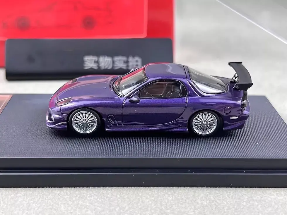 Thumbnail: MAZDA RX-7 VEILSIDE PURPLE 1/64 SCALE DIECAST CAR MODEL BY MORTAL MODELS