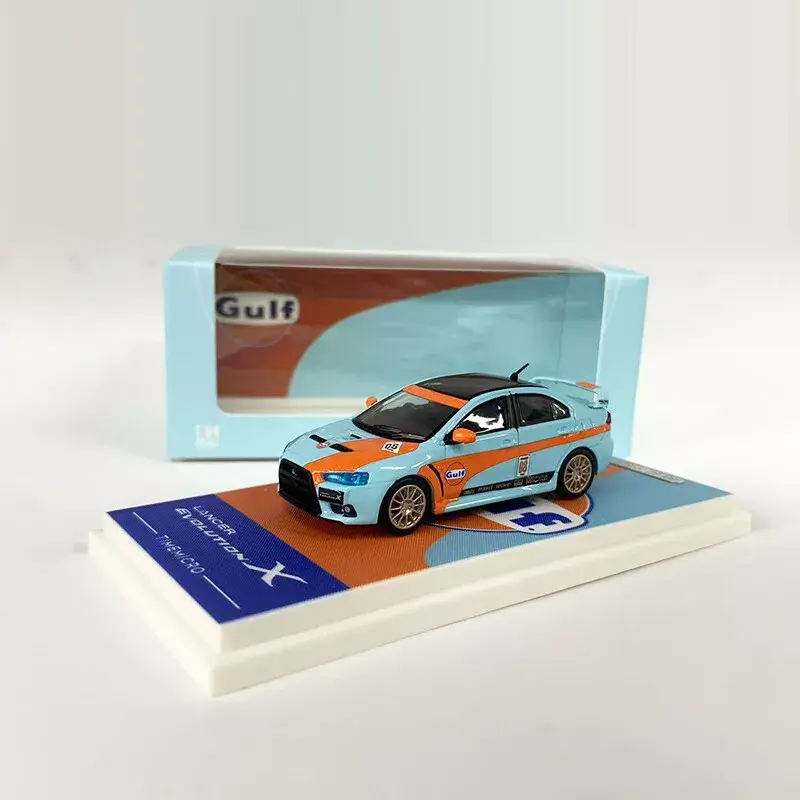 MITSUBISHI LANCER EVO X GULF LIVERY 1/64 DIECAST CAR MODEL BY TIME MICRO