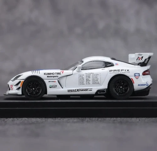 DODGE VIPER ACR WHITE NURNURGRING HOOD COMES OFF 1/64 DIECAST CAR
