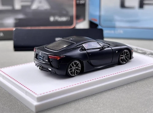 LEXUS LFA LFA10 HOOD OPENS MATTE BLACK 1/64 DIECAST CAR BY MODEL