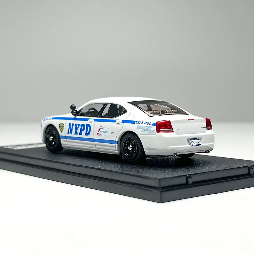 Thumbnail: DODGE CHARGER NEW YORK NYPD POLICE CAR SLICK TOP 1/64 DIECAST CAR BY ROLLIN