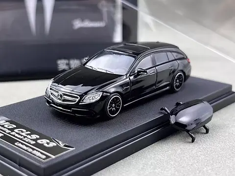 M-Benz CLS 63 AMG Shooting Brake ミニカー MERCEDES BENZ CLS 63 AMG SHOOTING BREAK ROOF BOX BLACK 1/64