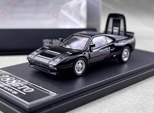 FERRARI 288 GTO BLACK HOOD OPENS 1/64 DIECAST CAR BY HONE