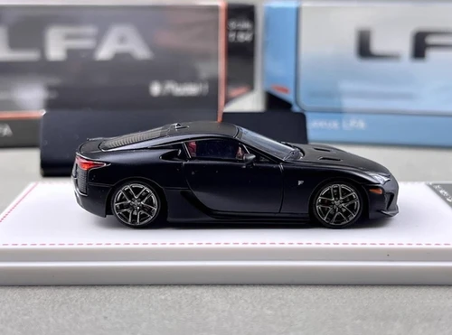 LEXUS LFA LFA10 HOOD OPENS MATTE BLACK 1/64 DIECAST CAR BY MODEL
