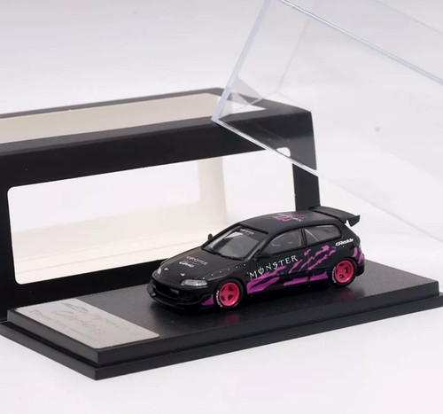 HONDA CIVIC EG6 ROCKET BUNNY MONSTER LIVERY PINK 1/64