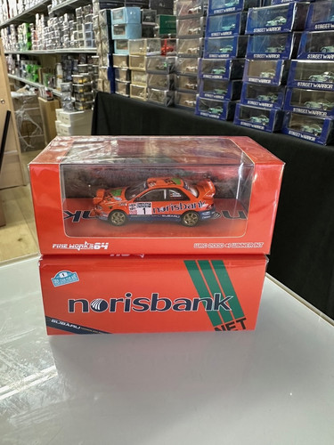 SUBARU WRC GC8 #1 RALLY NORISBANK ORANGE 1/64 DIECAST CAR MODEL BY