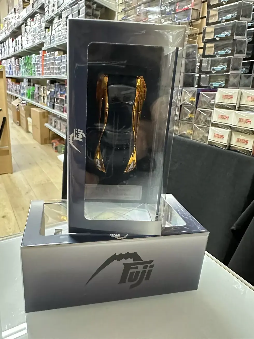 Thumbnail: NISSAN SKYLINE GT-R R35 PANDEM ROCKET BUNNY CHROME GOLD BLACK 1/64 BY FUJI MODEL