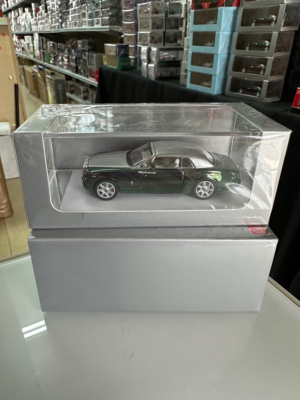 Thumbnail: ROLLS ROYCE PHANTOM COUPE CHROME MAGIC SILVER TOP 1/64 DIECAST CAR MODEL BY DCM