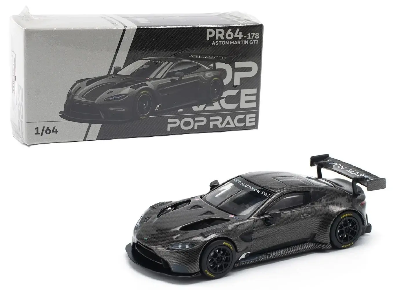 ASTON MARTIN VANTAGE GT3 CARBON EDITION 1/64 DIECAST MODEL BY POP RACE PR640178