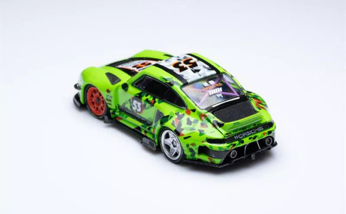 PORSCHE RWB 993 GREEN #53 1/64 SCALE DIECAST CAR MODEL BY DCM D.BO