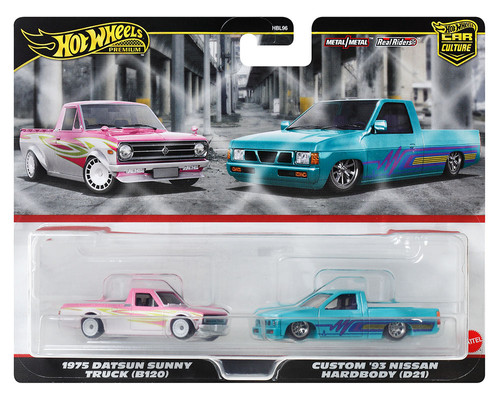 DATSUN SUNNY TRUCK & NISSAN HARDBODY 2 TRUCK SET 1/64 DIECAST BY