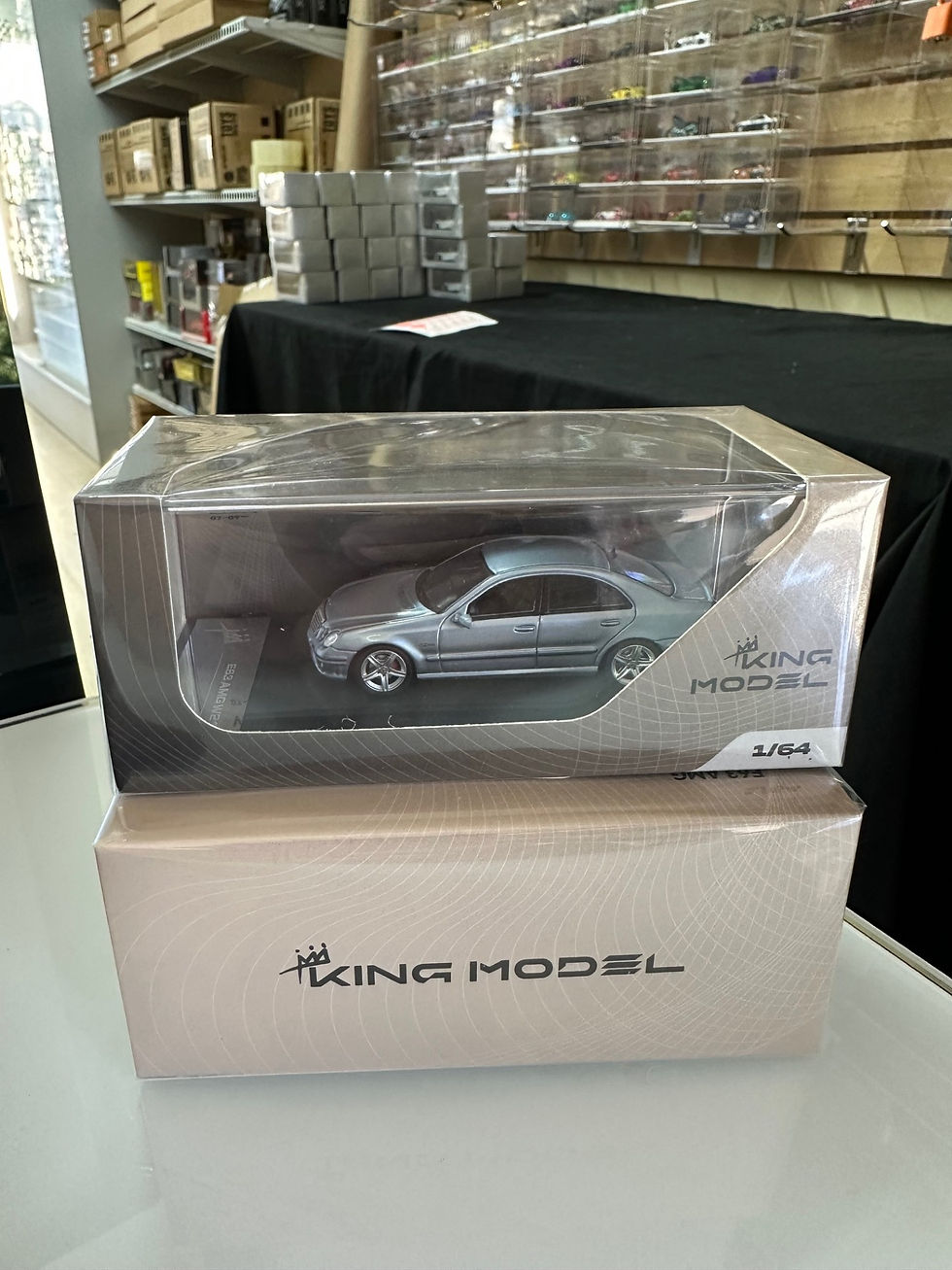 Thumbnail: MERCEDES BENZ E63 AMG W211 ICE BLUE 1/64 DIECAST CAR BY KING MODEL