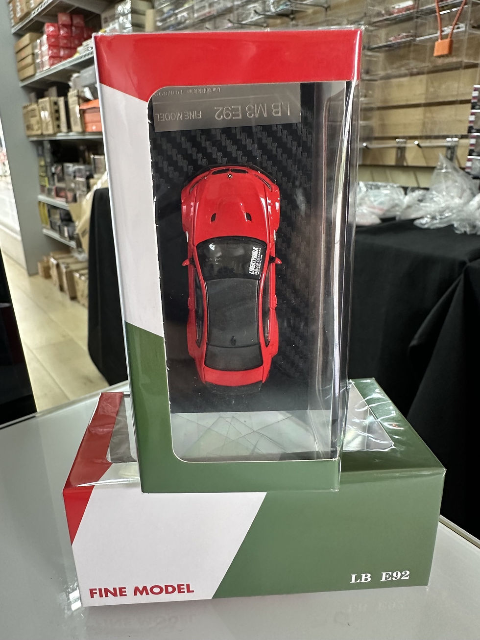 Thumbnail: BMW M3 E92 LB MODIFIED LBWK STANDARD RED 1/64 DIECAST CAR BY FINE MODEL