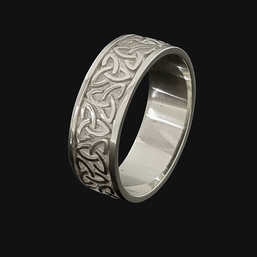 7mm Trinity Knot Wedding Band Sterling Silver Standing