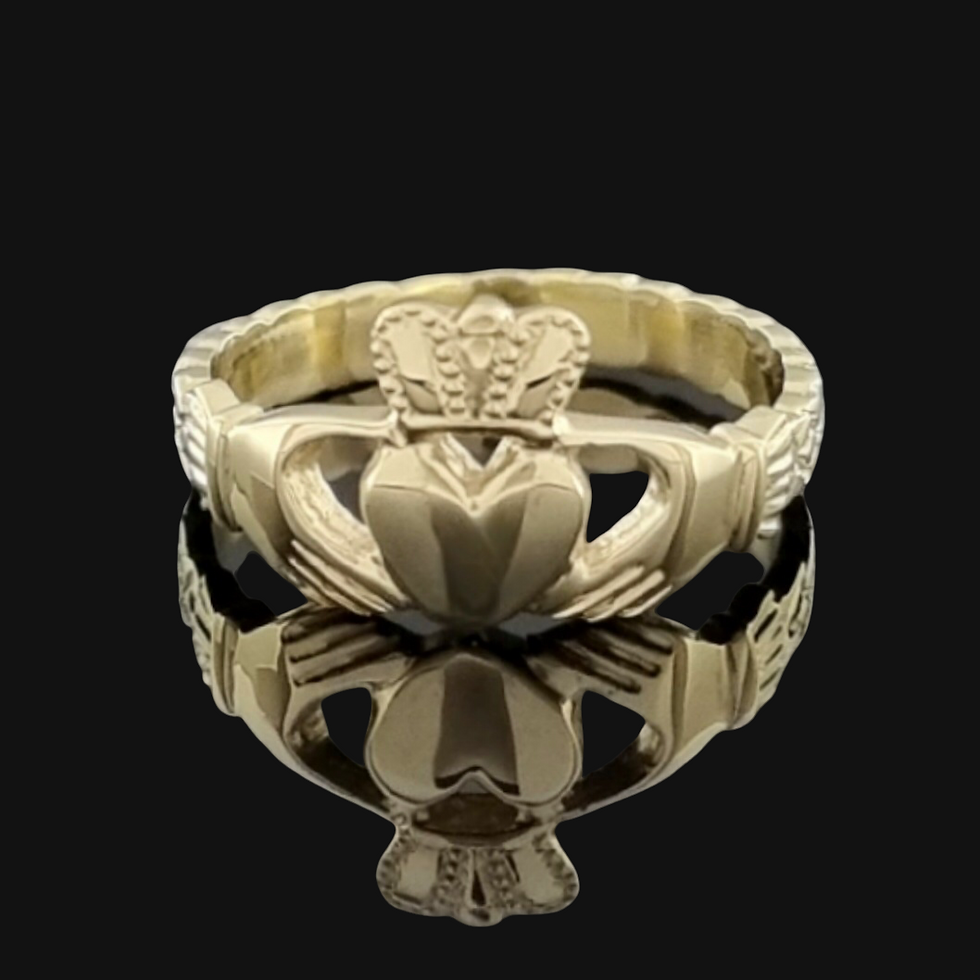 Thumbnail: Claddagh Ring with Celtic Knot Ring 10ct Gold