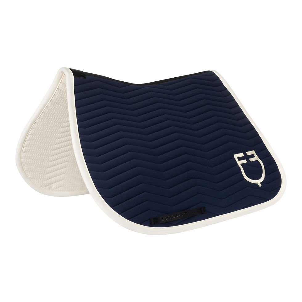 Thumbnail: Equestro Wave Quilting Jumping Saddle Pad in Technical Fabric