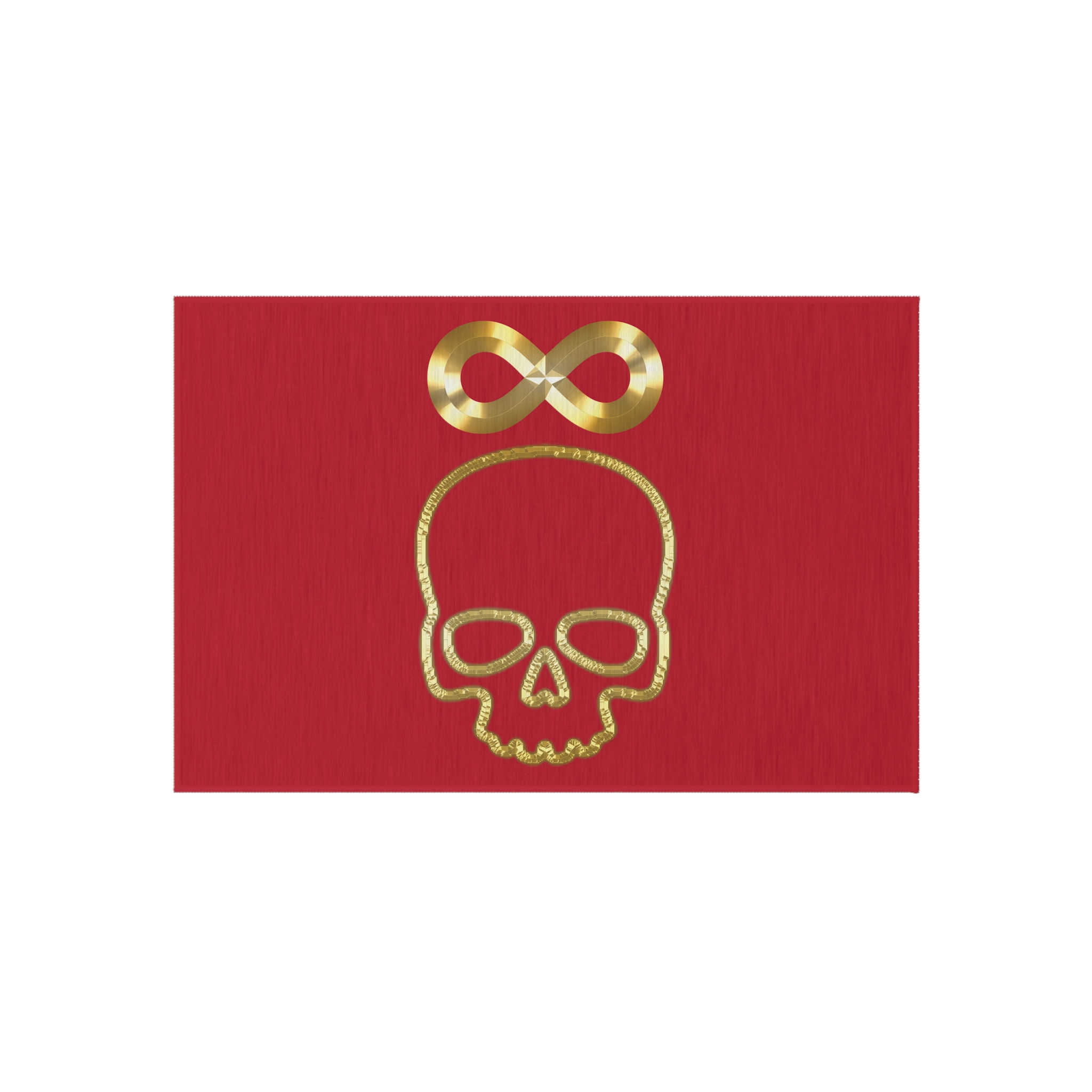 GOD F**KS DEATH (Emblem) Outdoor Rug (Dark Red) (24x36)