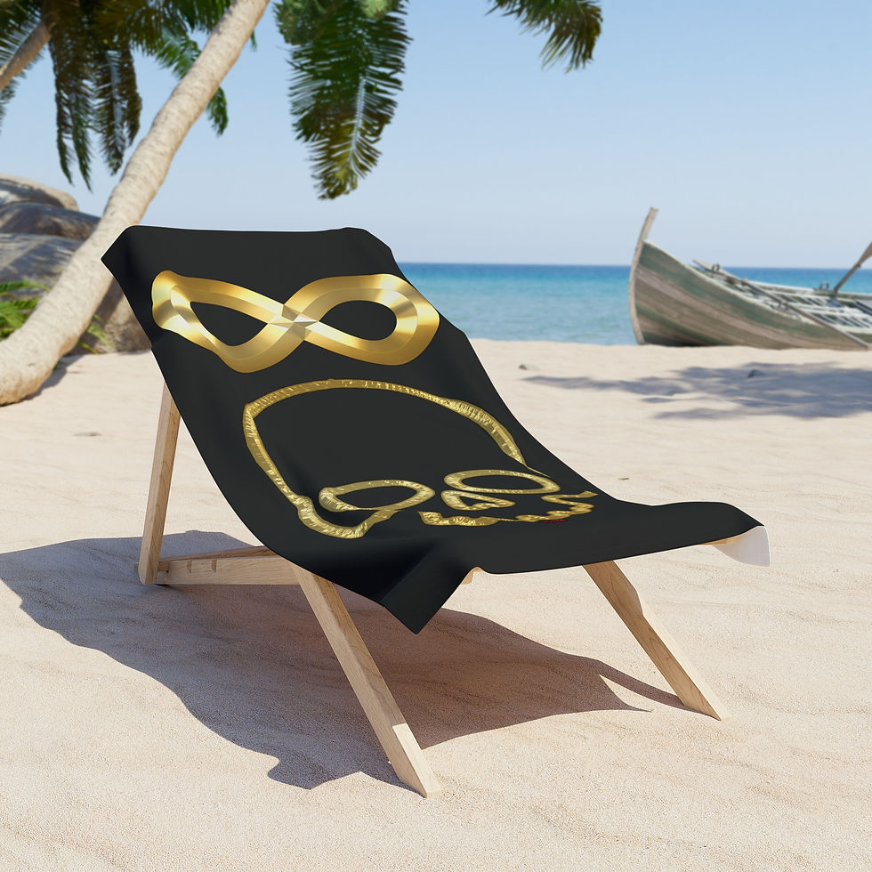 Thumbnail: God F**KS DEATH Beach Towel (Emblem) (Black)