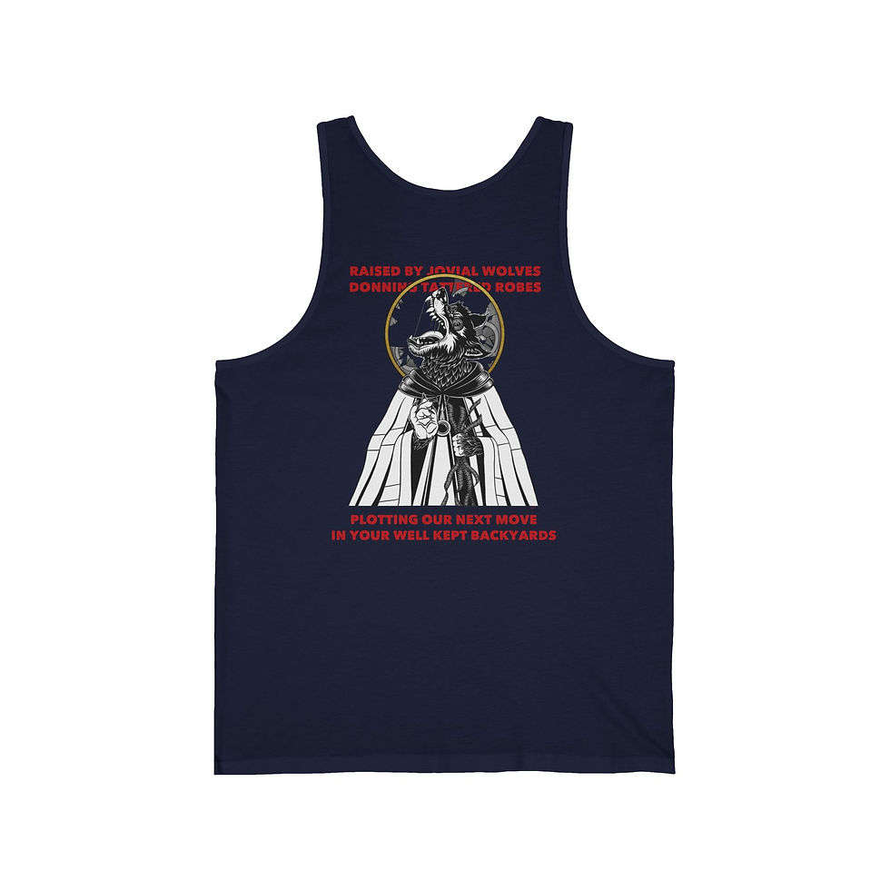 Thumbnail: SACRECINE HEART/ SANTO LUPO & POEM (Unisex Jersey Tank)