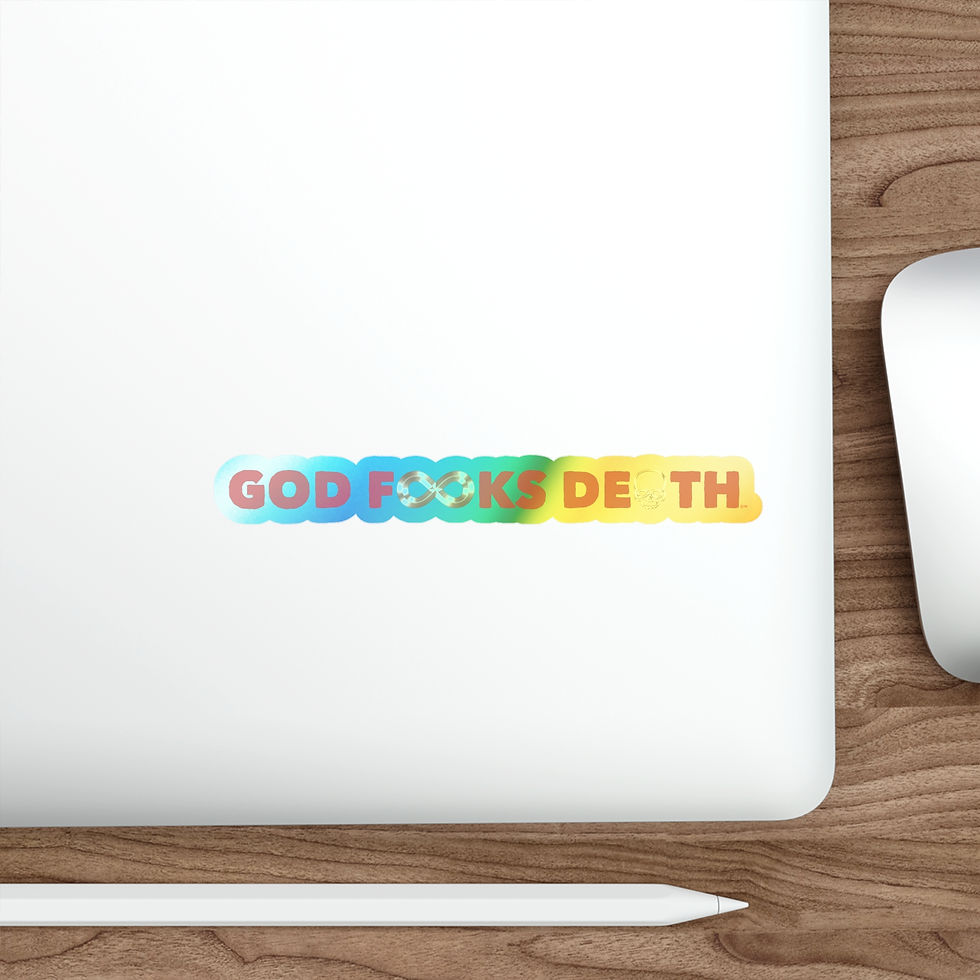 Thumbnail: GOD F**KS DEATH Die Cut Sticker (Alternate)