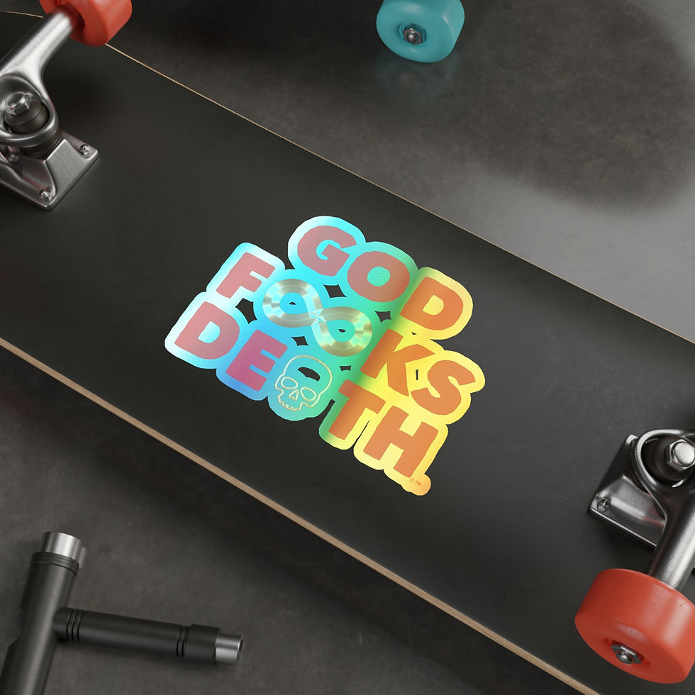 Thumbnail: GOD F**KS DEATH Die Cut Sticker